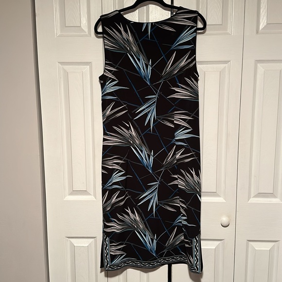 White House Black Market Midi Teal Palm Print Sheath Dress NWT - Picture 6 of 6